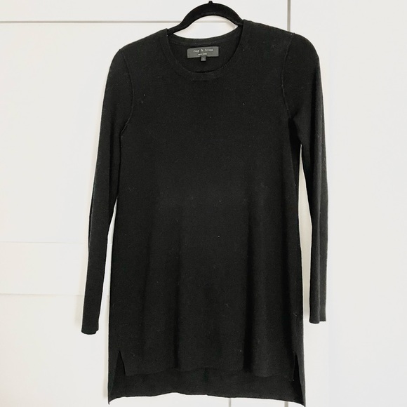 Rag & Bone Long Merino Wool Sweater / Tunic, Black, XS, EUC - Picture 3 of 3